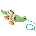 Napxon wooden Animal Puppy Crocodile Trailer Children's Cartoon Parent-child Toddler Car Baby 3-6 Years Old Educational Toys
