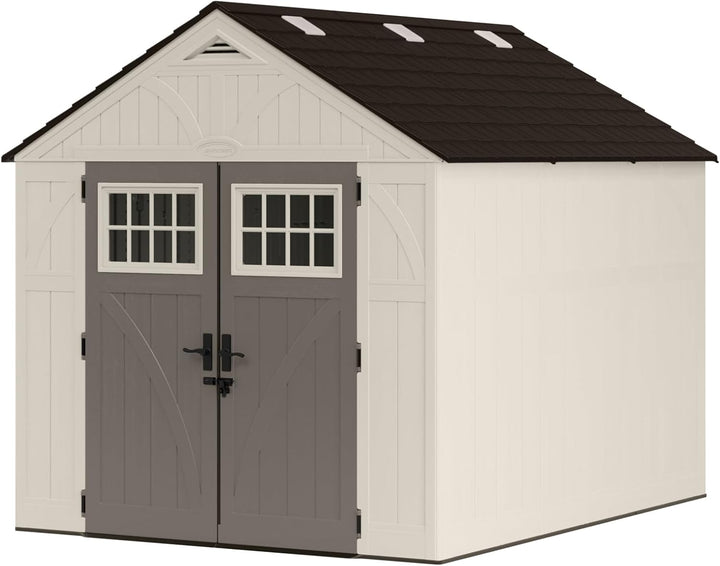 Suncast BMS8100 8 ft. x 10 ft. Tremont Resin Outdoor Storage Shed with Skylights