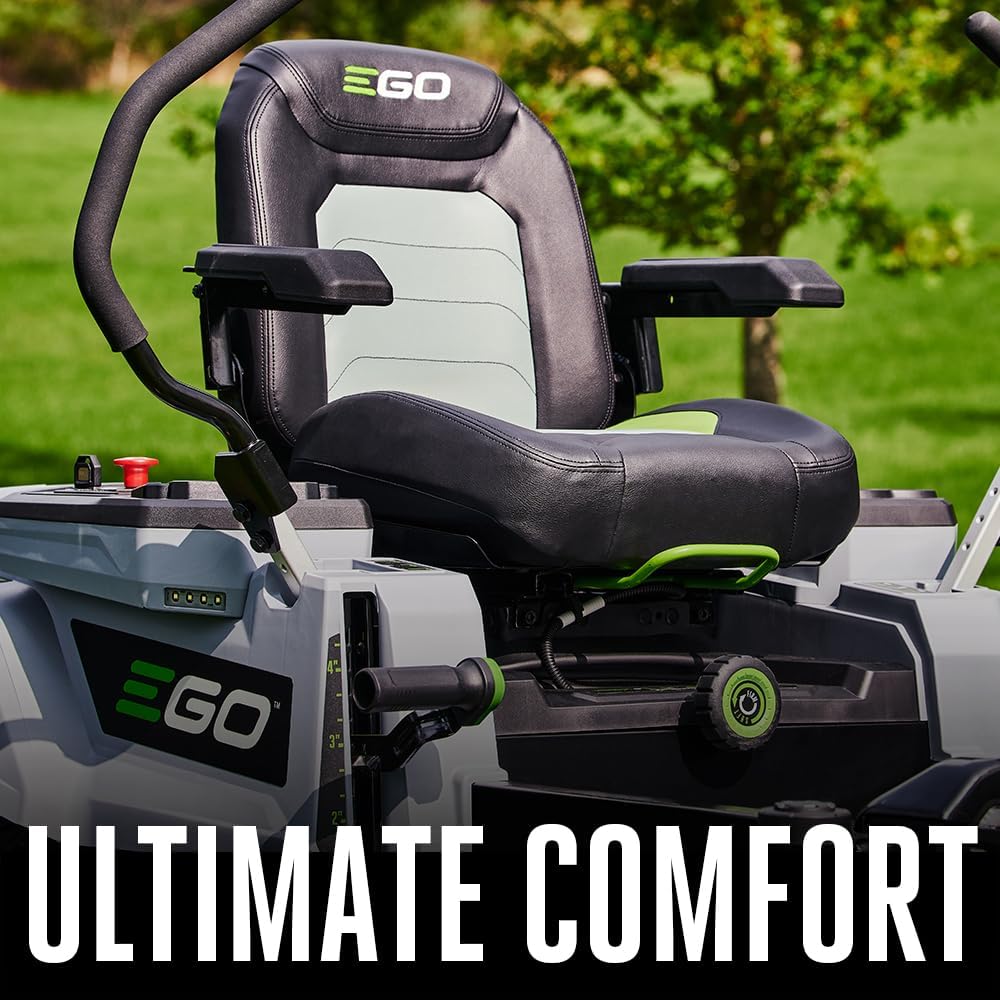 EGO Power+ Electric Riding Lawn Mower, 42" Deck with Zero Turn Radius, Includes (4) 56V 10.0Ah Batteries and Charger ZT4204L