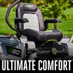 EGO Power+ Electric Riding Lawn Mower, 42" Deck with Zero Turn Radius, Includes (4) 56V 10.0Ah Batteries and Charger ZT4204L