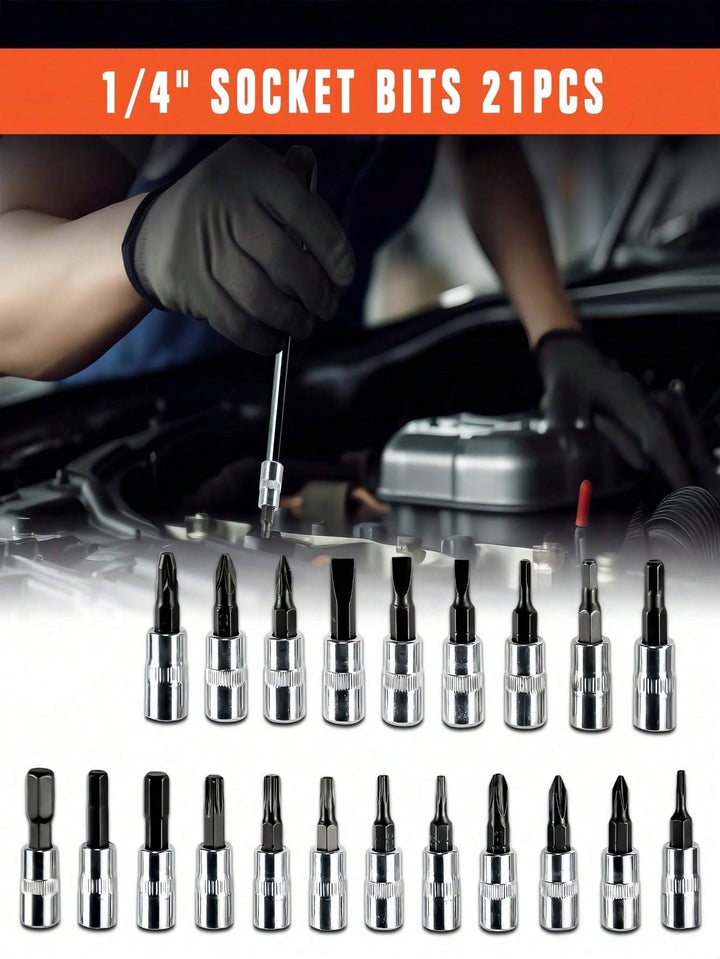 Part-driven Socket Claw Ratchet Wrench Tool Set, With Drill Socket Set, Metric And Extension Rods, For Auto Repair And Home Use